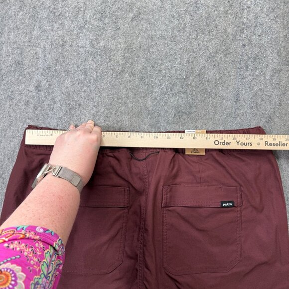 prAna Stretch Zion E-Waist Short II Men 2XL Maroon Red Hybrid Belted 10" Cargo - Picture 10 of 15